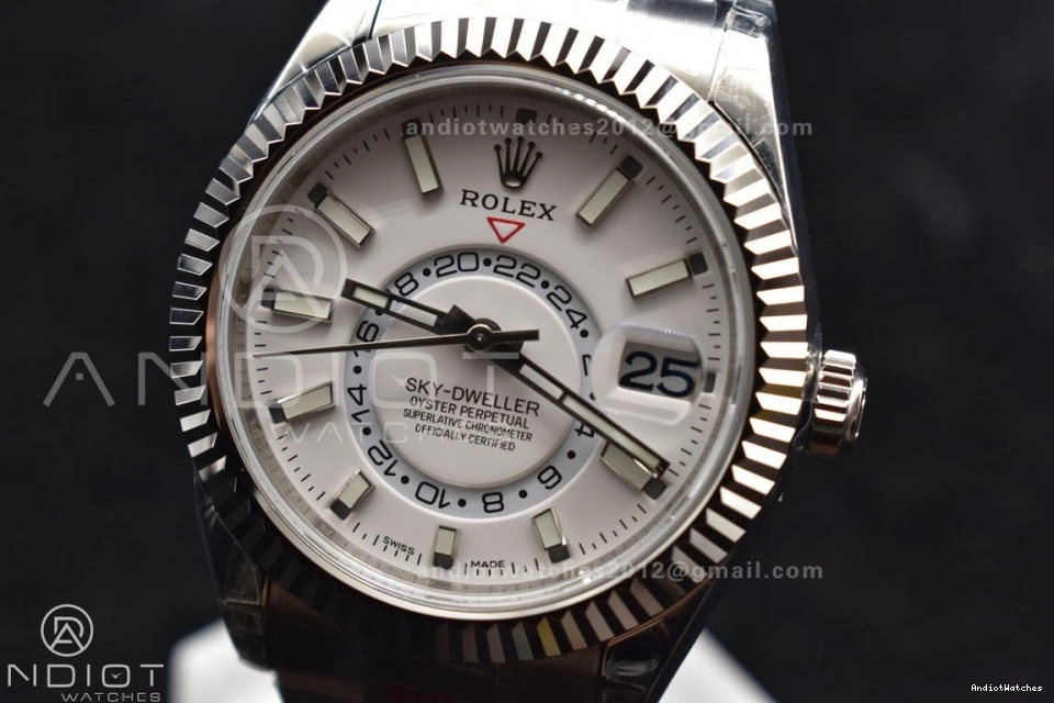 Best A23J Effortless Bracelet 1114 SS Skydweller White Edition Dial SS Oyster Noob on 0321